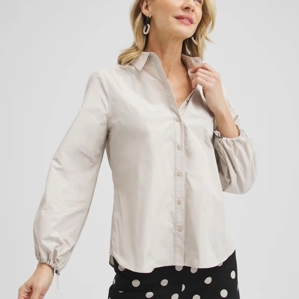 Chicos Bungee Sleeve Shirt NWT’s Size 10-Medium